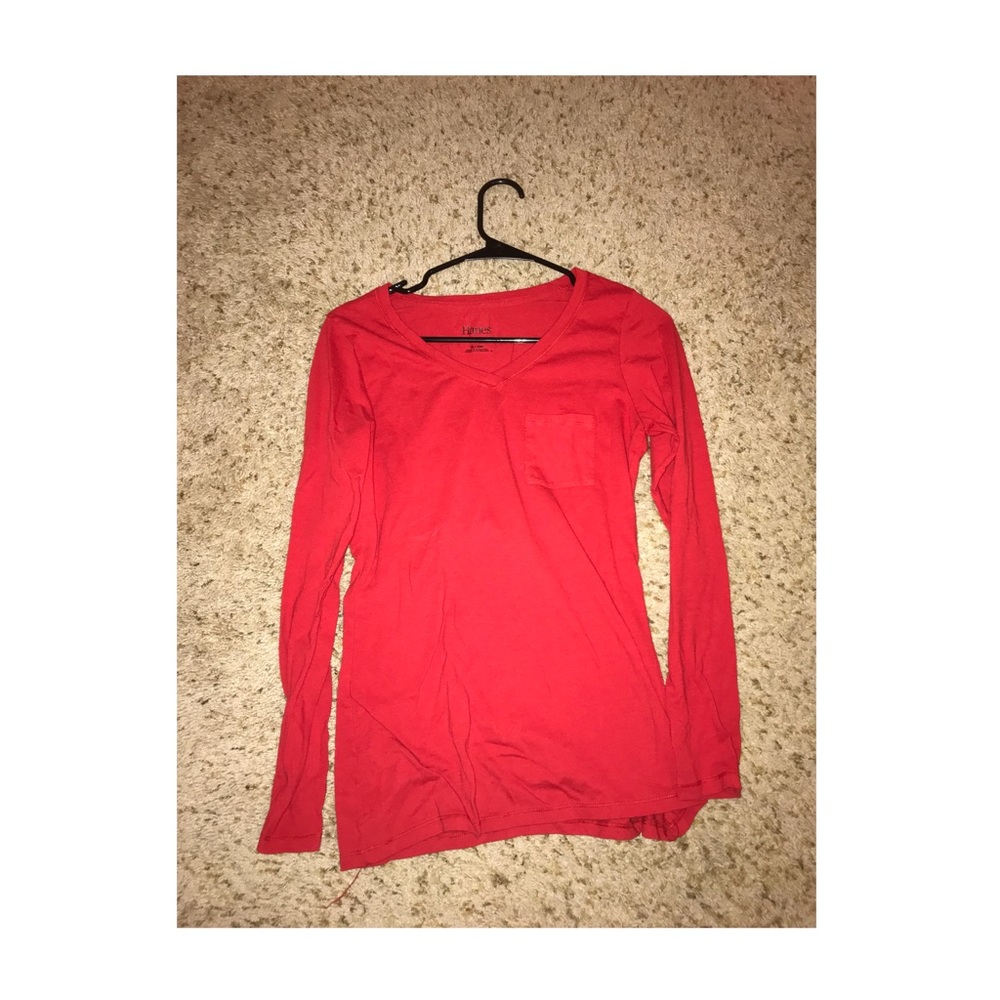 Bright Red Long Sleeve Shirt